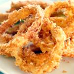 snack attack - avocado fries + onion rings