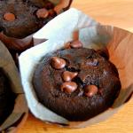 healthy choco-nana protein muffins